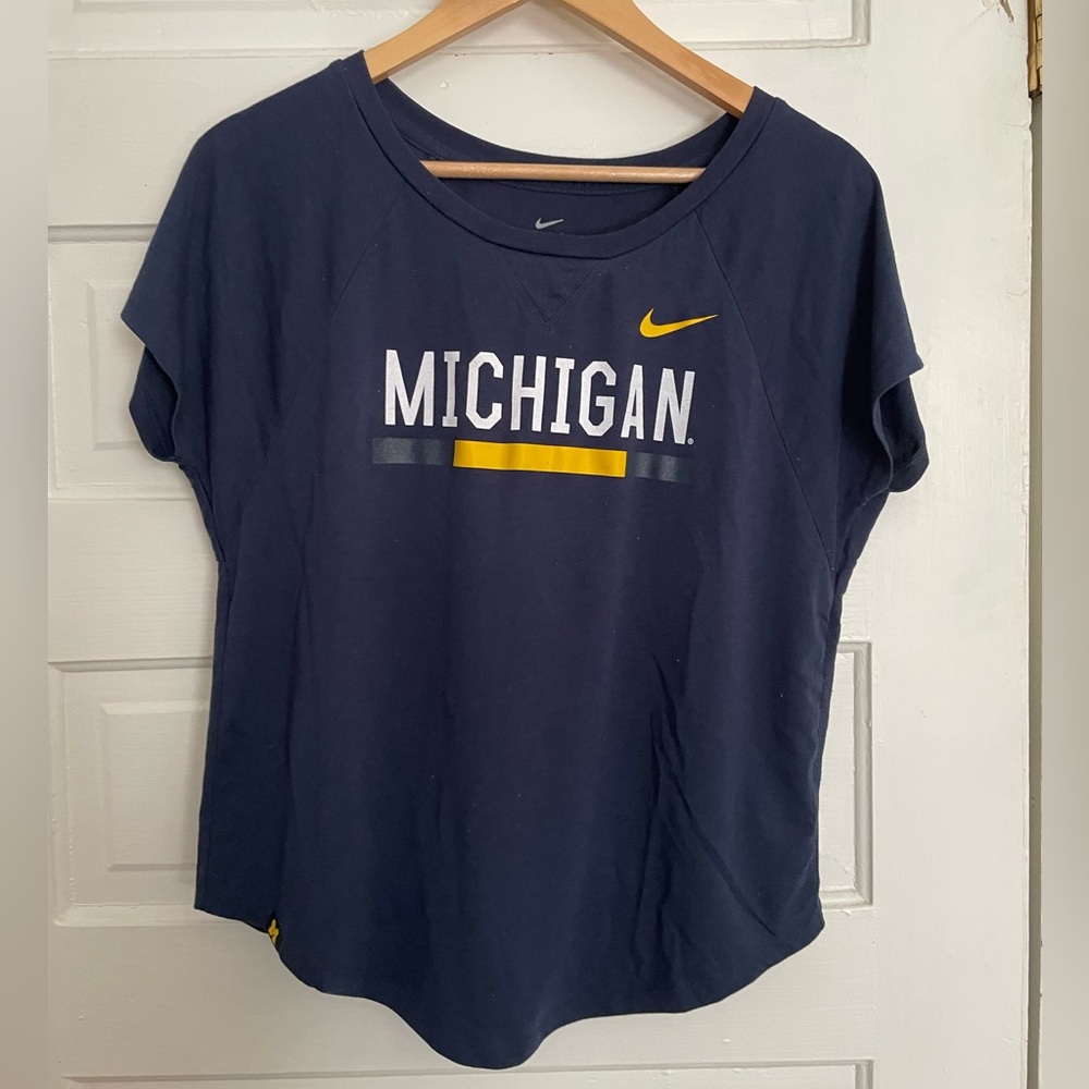 Nike Michigan Blue Relaxed Cap Sleeve Tee